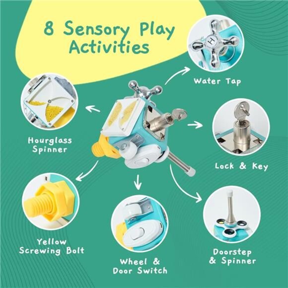 Busy Cube Sensory Toys for Toddlers is a Handmade Montessori Fidget Cube - Picture 2 of 7